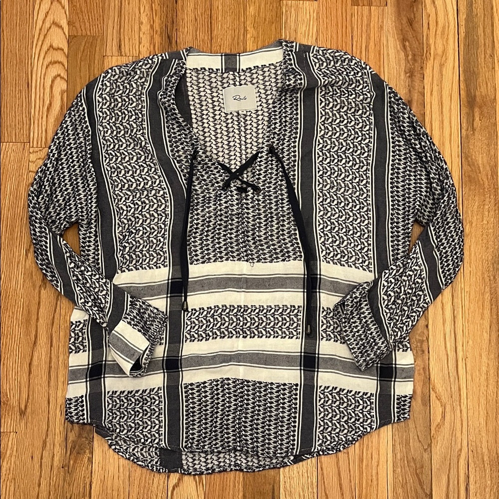Rails brand Navy and White blouse
